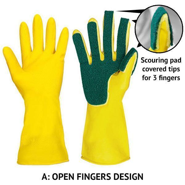 Scrub Sponge Cleaning Gloves