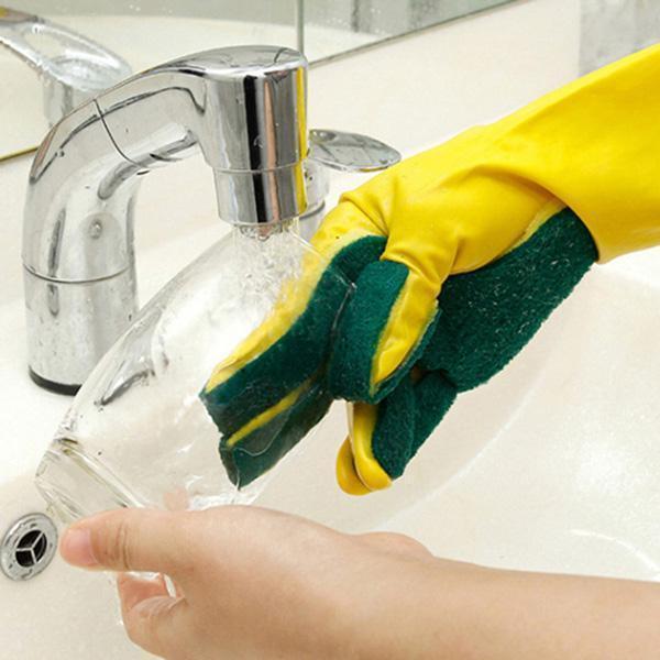 Scrub Sponge Cleaning Gloves