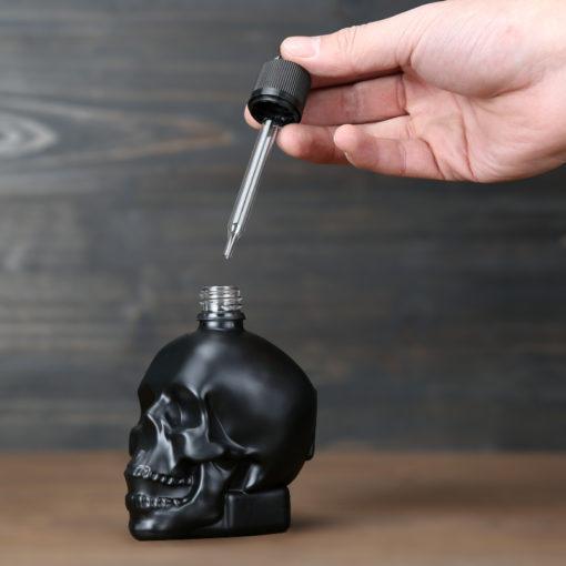 Skull Glass Dropper Bottle (Various Color)