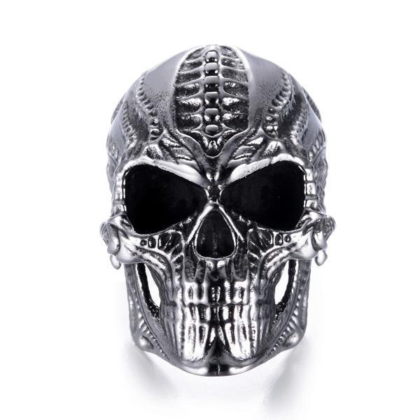 Stainless Steel Skull Ring (Various Colors)