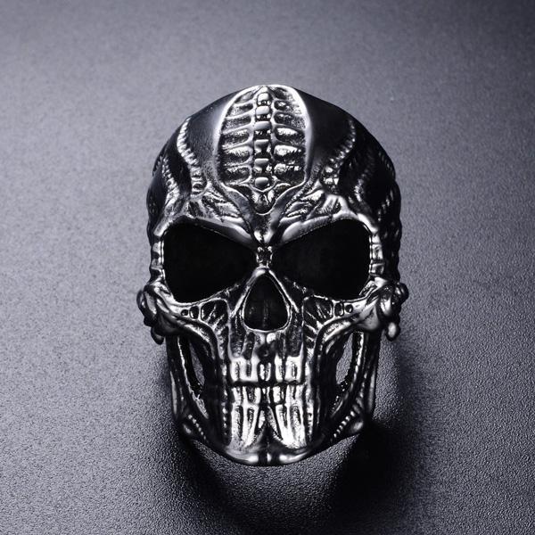 Stainless Steel Skull Ring (Various Colors)