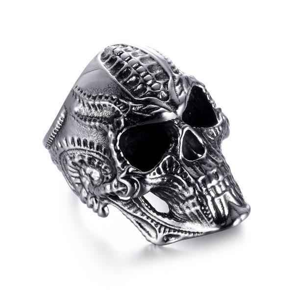 Stainless Steel Skull Ring (Various Colors)