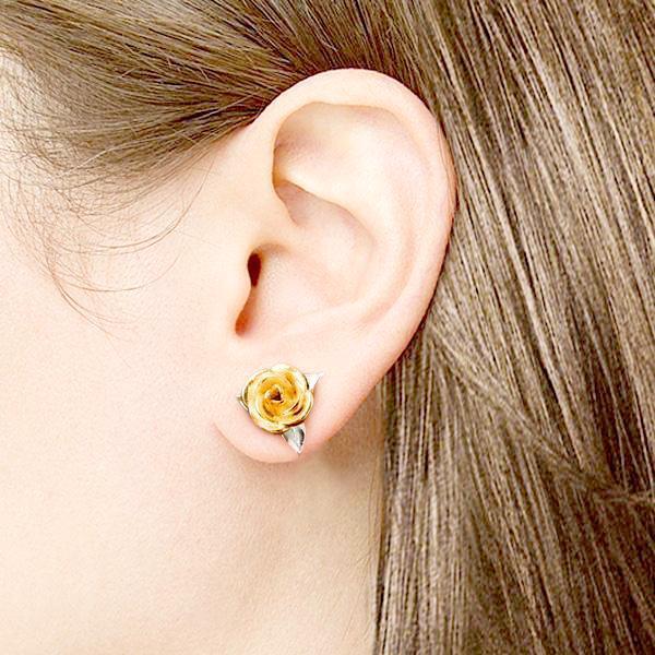 Sterling Silver Rose Earrings (Various Colors)