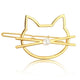 Whiskered Cat Pearl Hair Clip (Various Colors)
