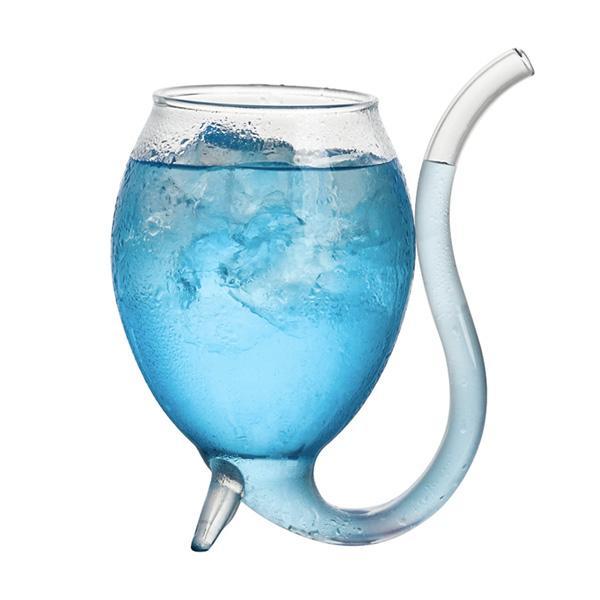 Wine Glass with Built-in Straw
