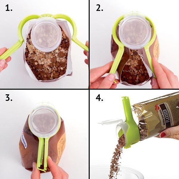 2-in-1 Bag Seal Clip Pourer (Set of 2)