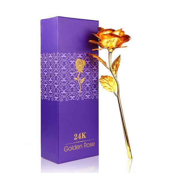24K Gold Foil Rose With Box (Various Colors)