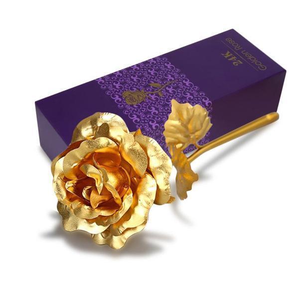 24K Gold Foil Rose With Box (Various Colors)