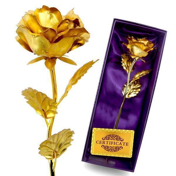 24K Gold Foil Rose With Box (Various Colors)