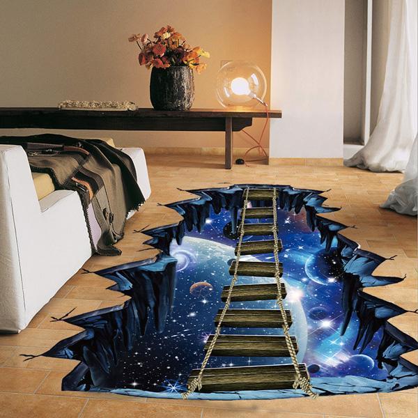 3D Fantasy Galaxy Bridge Wall Sticker (Various Designs)
