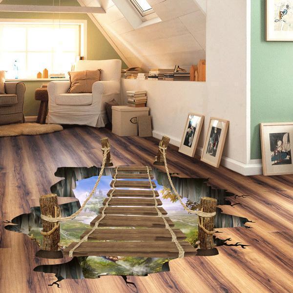 3D Fantasy Galaxy Bridge Wall Sticker (Various Designs)