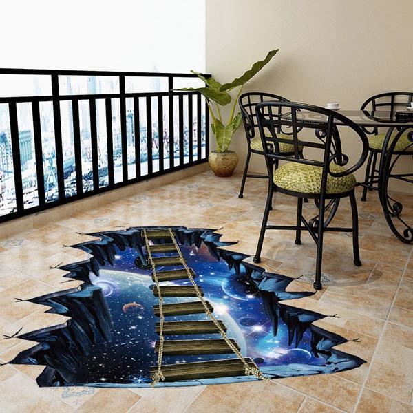 3D Fantasy Galaxy Bridge Wall Sticker (Various Designs)