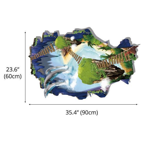 3D Fantasy Galaxy Bridge Wall Sticker (Various Designs)