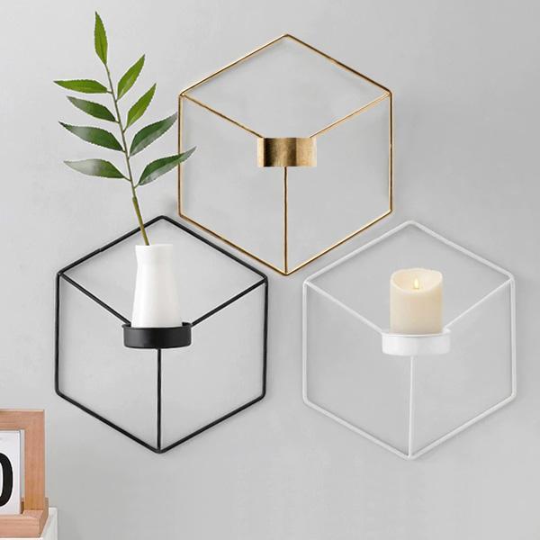 3D Geometric Wall Candle Holder (Various Colors)