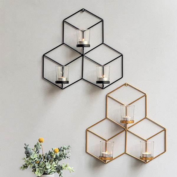 3D Geometric Wall Candle Holder (Various Colors)