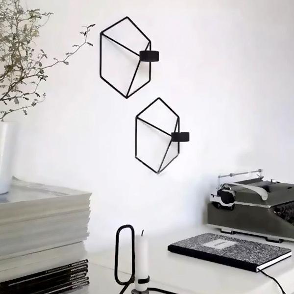 3D Geometric Wall Candle Holder (Various Colors)