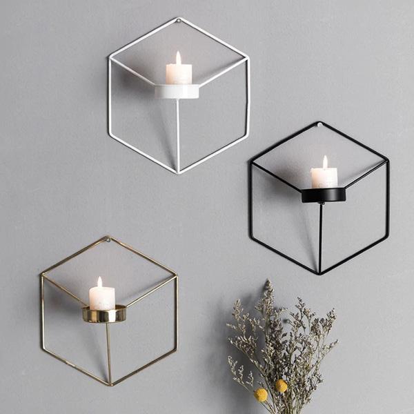 3D Geometric Wall Candle Holder (Various Colors)