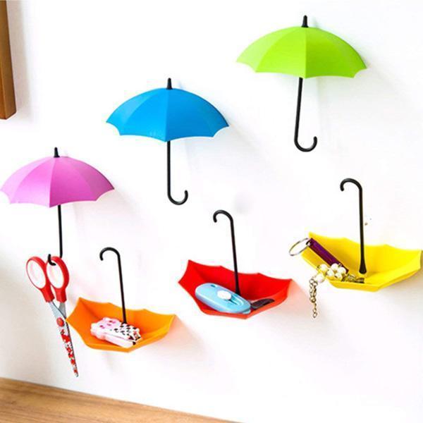 Colorful Umbrella Wall Hooks (Set of 6)