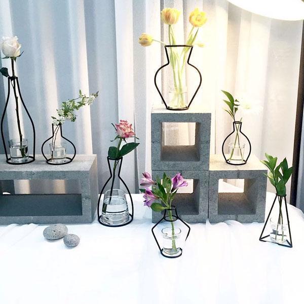 Minimalist Abstract Iron Frame Vase (Various Designs)