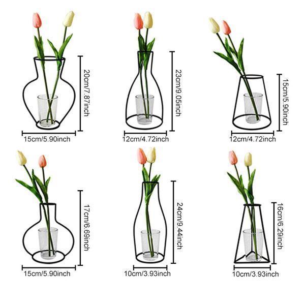 Minimalist Abstract Iron Frame Vase (Various Designs)