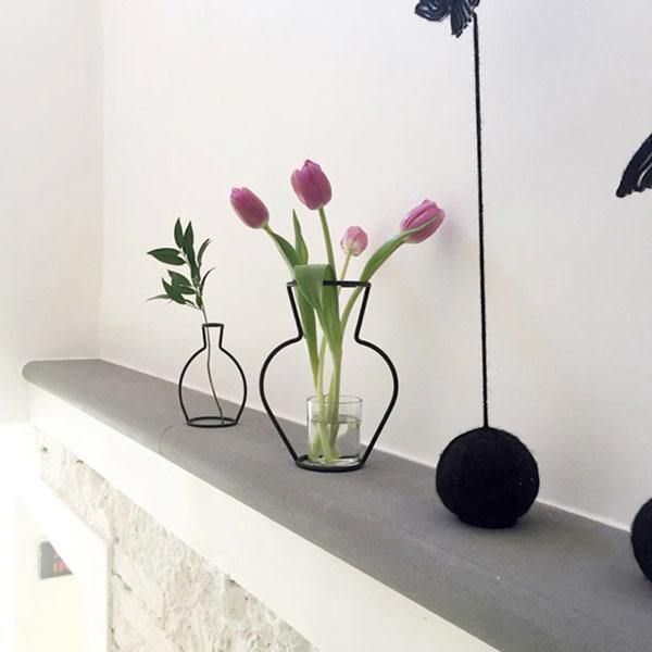 Minimalist Abstract Iron Frame Vase (Various Designs)