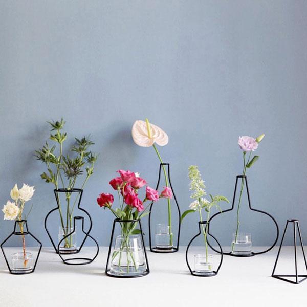 Minimalist Abstract Iron Frame Vase (Various Designs)