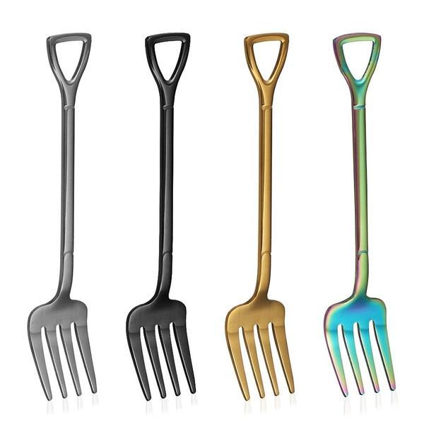 Pitchfork and Shovel Shaped Cutlery (Various Colors)