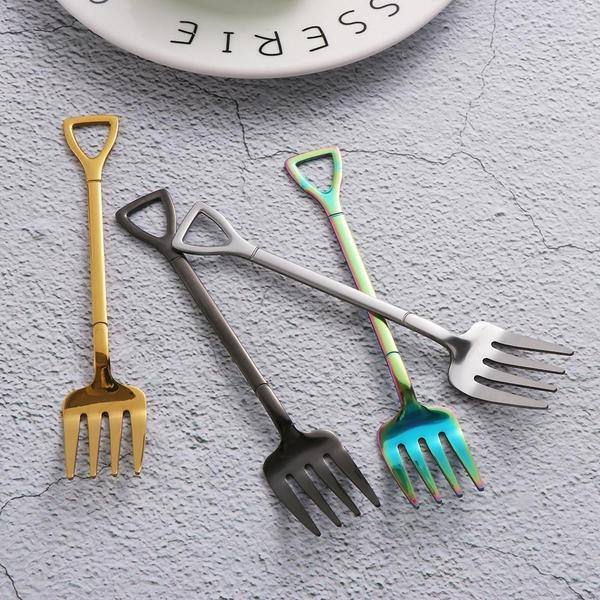Pitchfork and Shovel Shaped Cutlery (Various Colors)