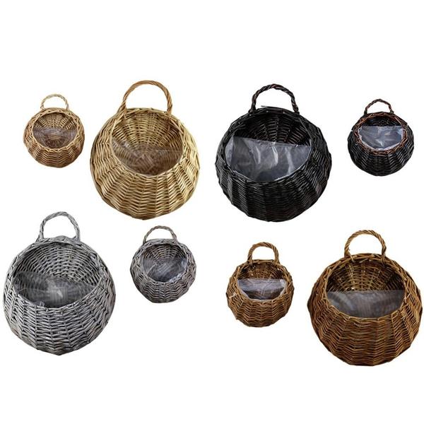 Woven Hanging Planter Wicker Basket (Various Designs)