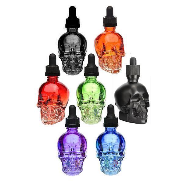 Skull Glass Dropper Bottle (Various Color)