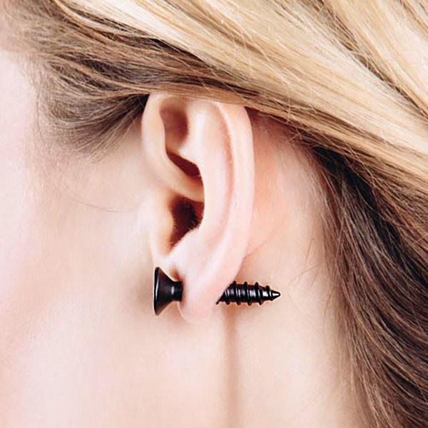 Through Your Ear Screw Earrings (1pc)