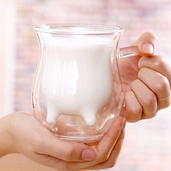 Udder Double Wall Glass Mug (Various Designs)