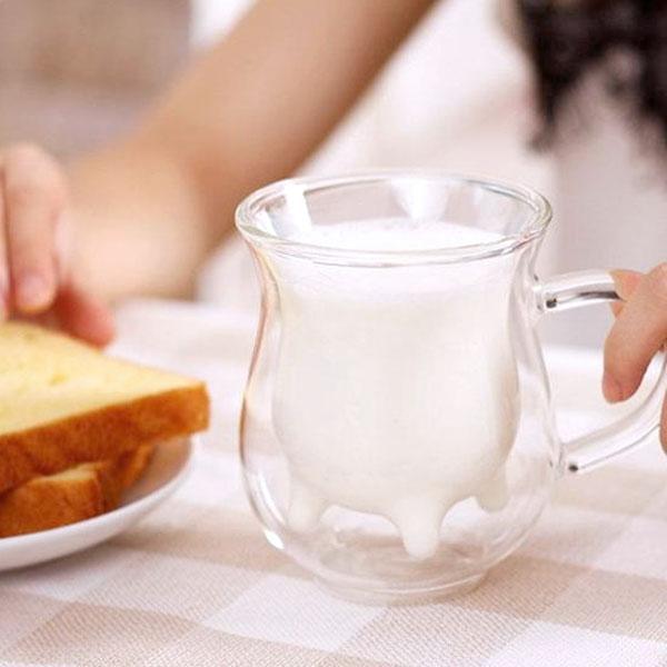 Udder Double Wall Glass Mug (Various Designs)