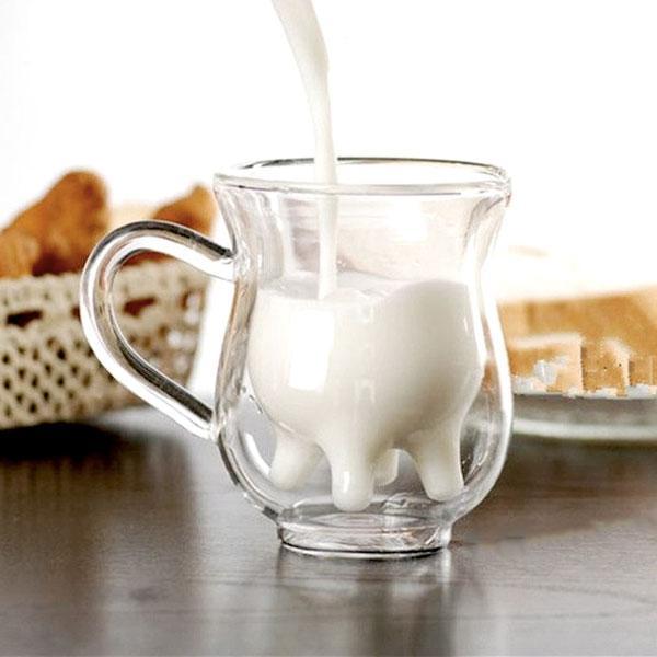 Udder Double Wall Glass Mug (Various Designs)