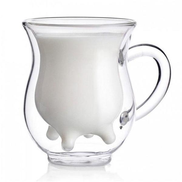 Udder Double Wall Glass Mug (Various Designs)
