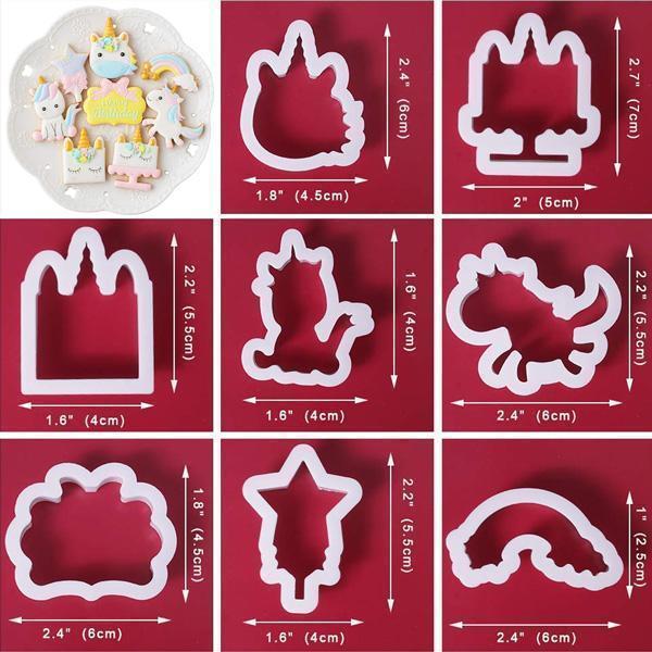 Unicorn Cookie Cutters (Set of 8)