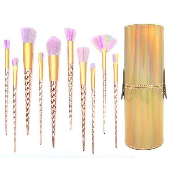 Unicorn Horn Makeup Brushes (Set of 10)