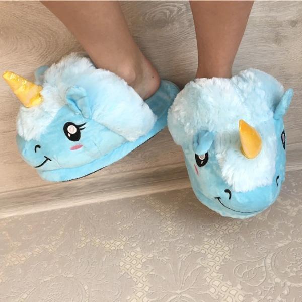 Unicorn Plush Slippers (Various Colors & Sizes)