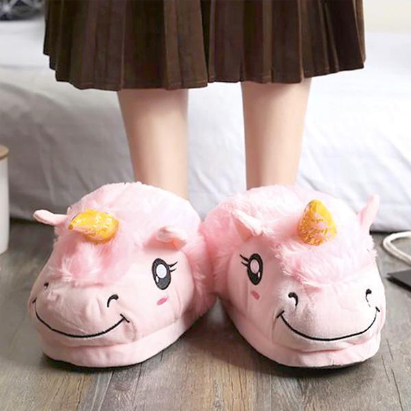 Unicorn Plush Slippers (Various Colors & Sizes)