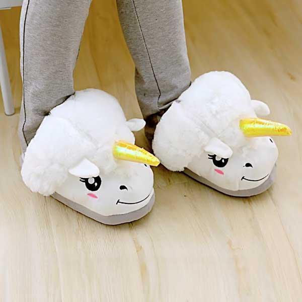 Unicorn Plush Slippers (Various Colors & Sizes)