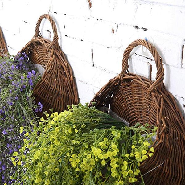 Woven Hanging Planter Wicker Basket (Various Designs)