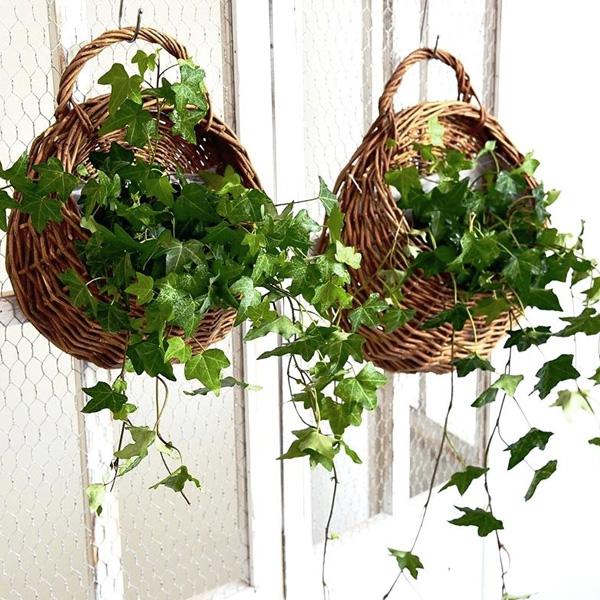 Woven Hanging Planter Wicker Basket (Various Designs)