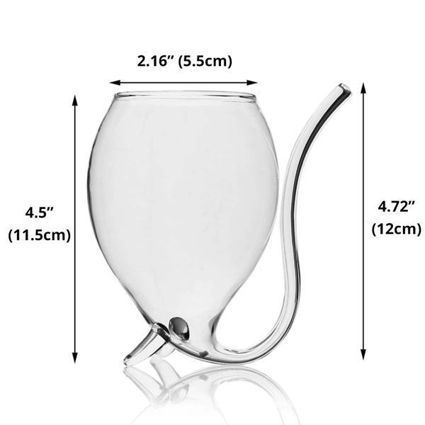 Wine Glass with Built-in Straw
