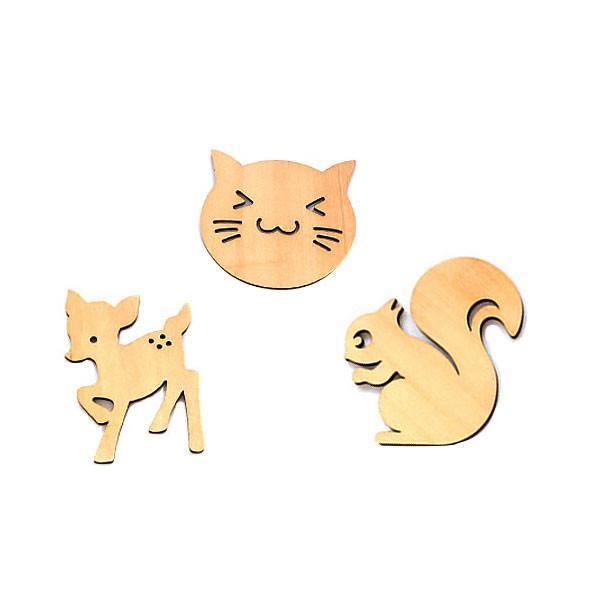 Wooden Animal Coasters (Set of 3)
